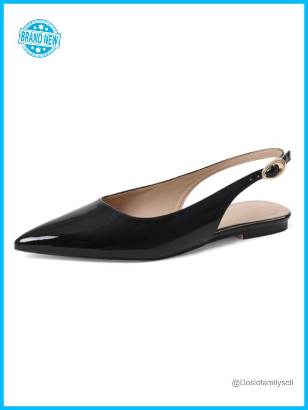 Pointed Toe Slingback Flats Faux Leather Women's Dress Shoes